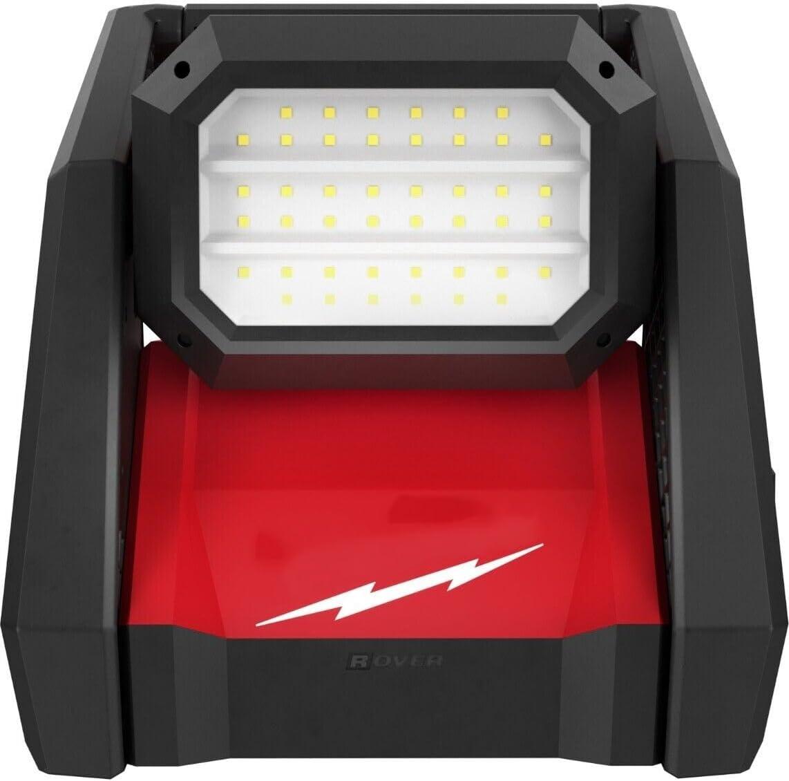 Black and Red Dual Power LED Flood Work Light