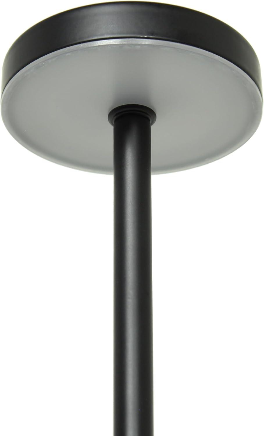 Simple Designs 12.75" Mushroom Magic Disc Dimming and Rechargeable Cordless 4-Way Touch Sensor Stick Desk Lamp Black