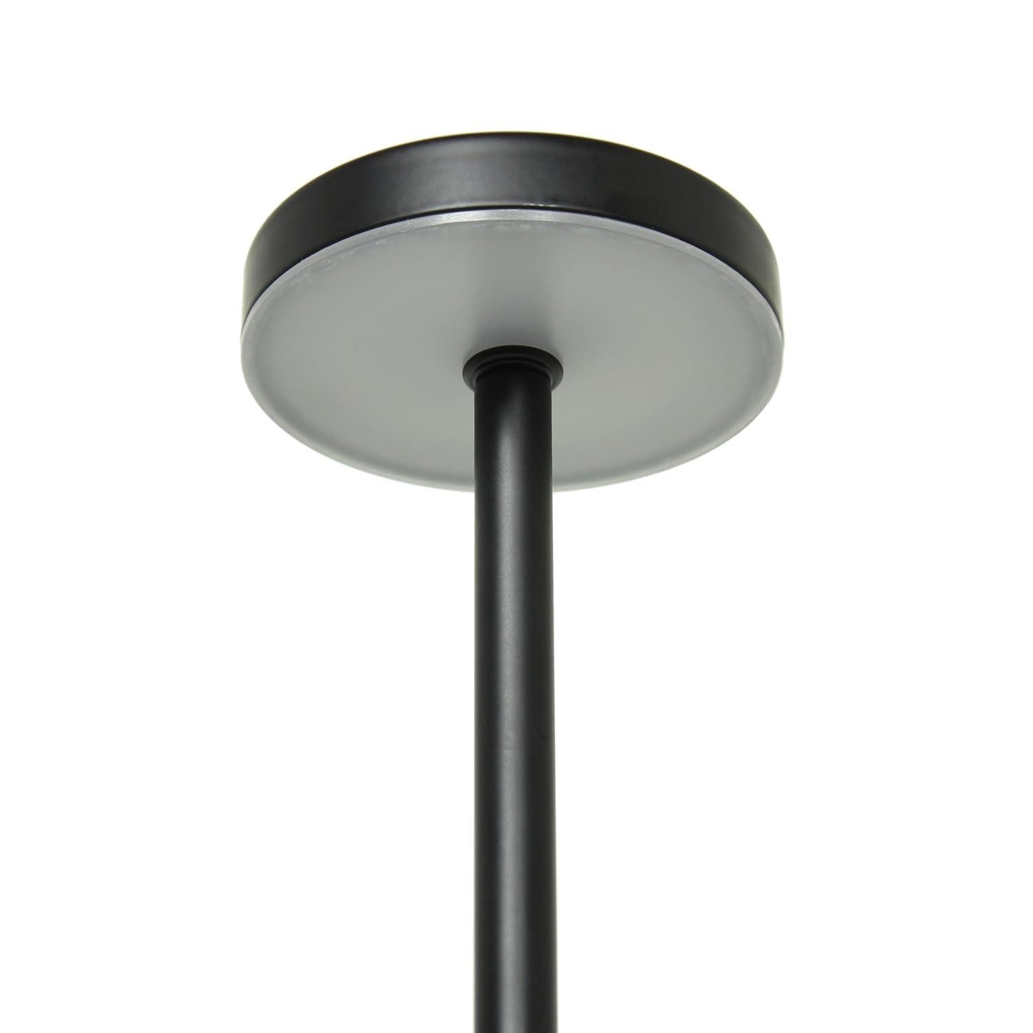 Simple Designs 12.75" Mushroom Magic Disc Dimming and Rechargeable Cordless 4-Way Touch Sensor Stick Desk Lamp Black