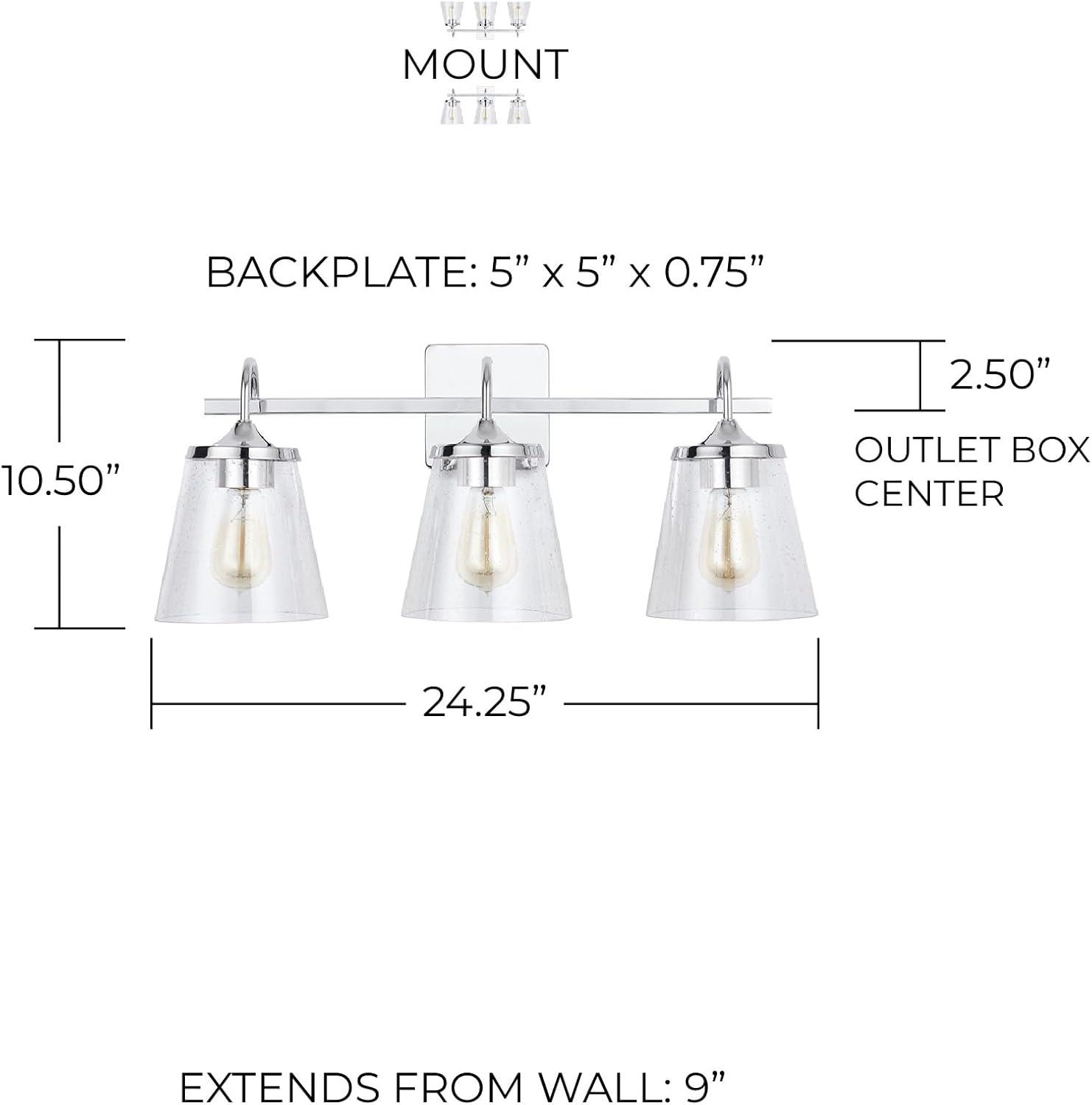 Capital Lighting - 3 Light Transitional Bath Vanity Approved for Damp Locations