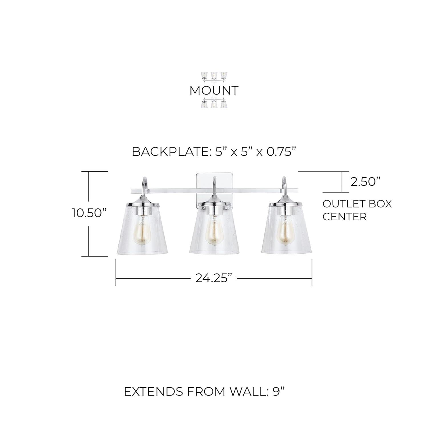 Capital Lighting - 3 Light Transitional Bath Vanity Approved for Damp Locations