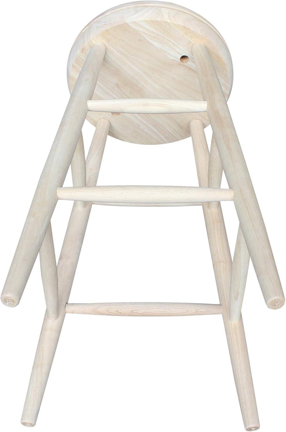 30" Jonathan Swivel Scooped Seat Barstool Unfinished - International Concepts: Solid Wood, Round, No Assembly