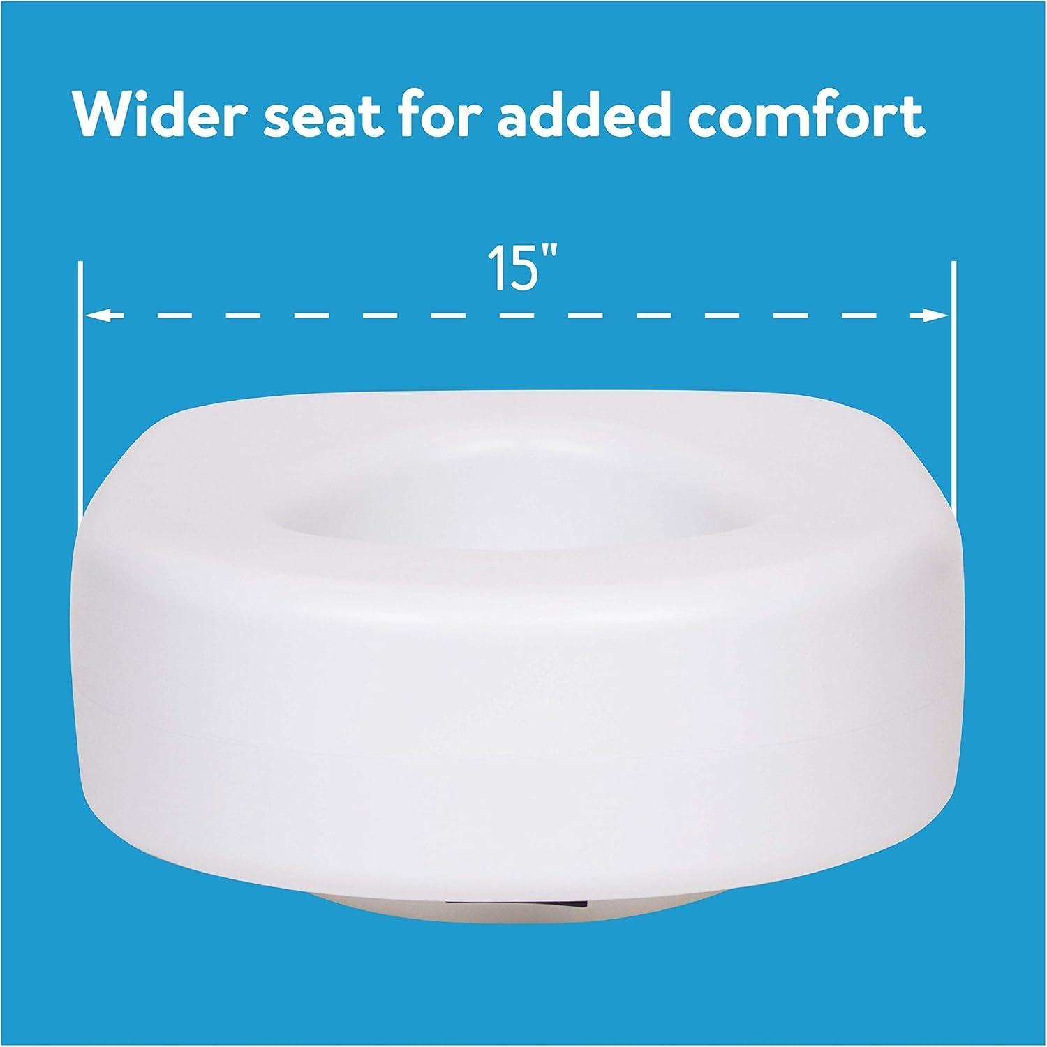 Carex E-Z Lock Toilet Seat and Safety Frame Combo Pack, 5-Inch Height Lift Seat Riser for Elderly and Handicap, Commode Chair for Elderly - Fits and Locks to Round or Elongated Toilets