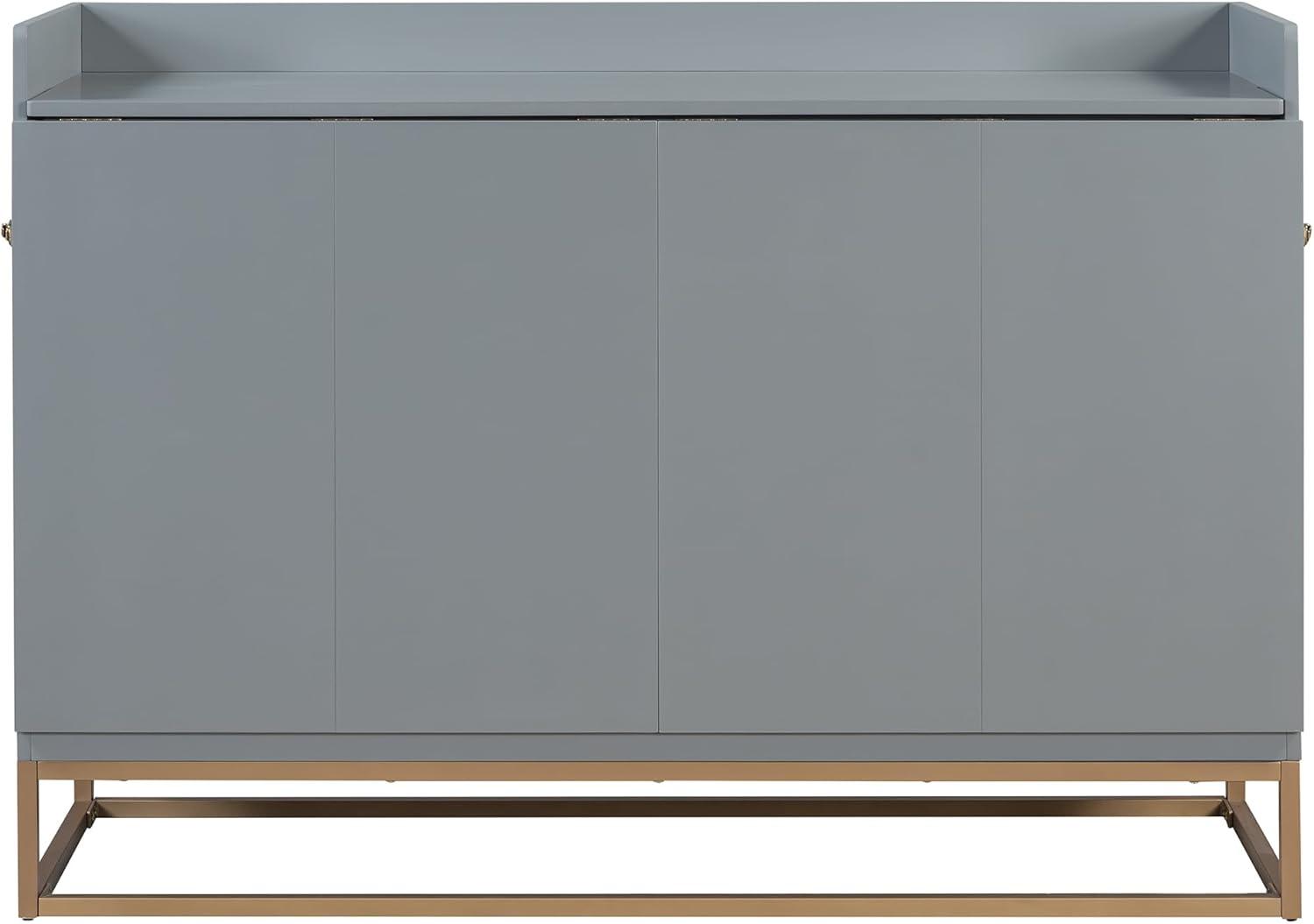 Harper & Bright Designs Queen Size Murphy Bed, Wooden Queen Wall Bed Frame with Iron Legs, Modern Design, Gray