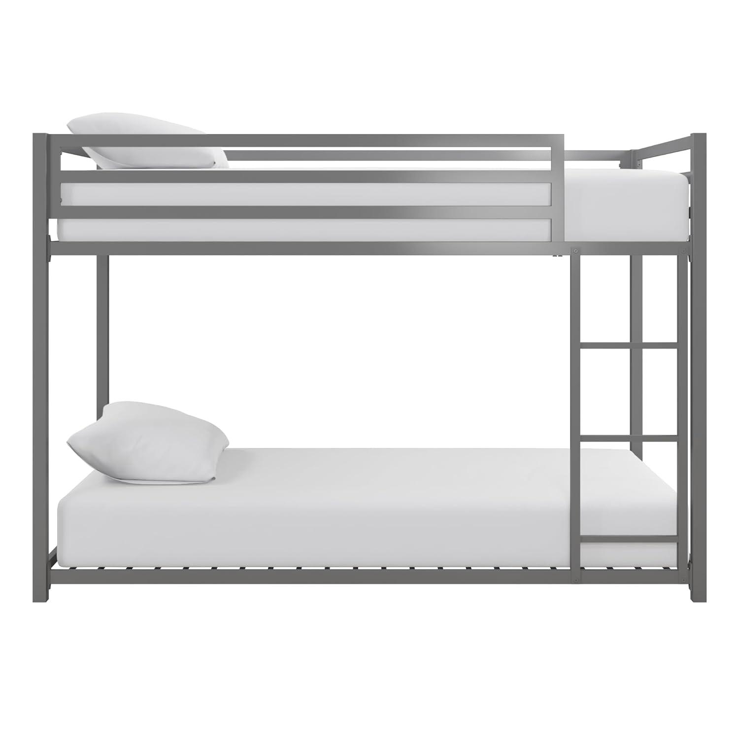 DHP Miles Metal Twin/Twin Bunk Bed, Silver