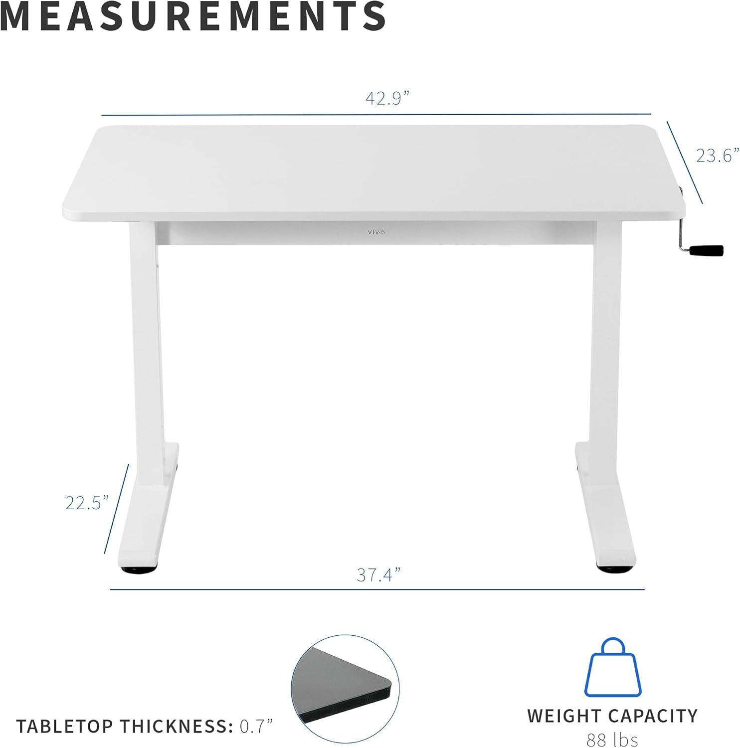 43in x 24in Manual Height Adjustable Desk