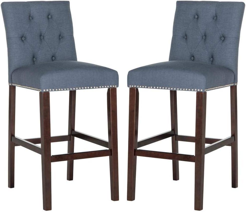 Norah Bar Stool (Set of 2) - FOX6210 - Navy - Safavieh Couture