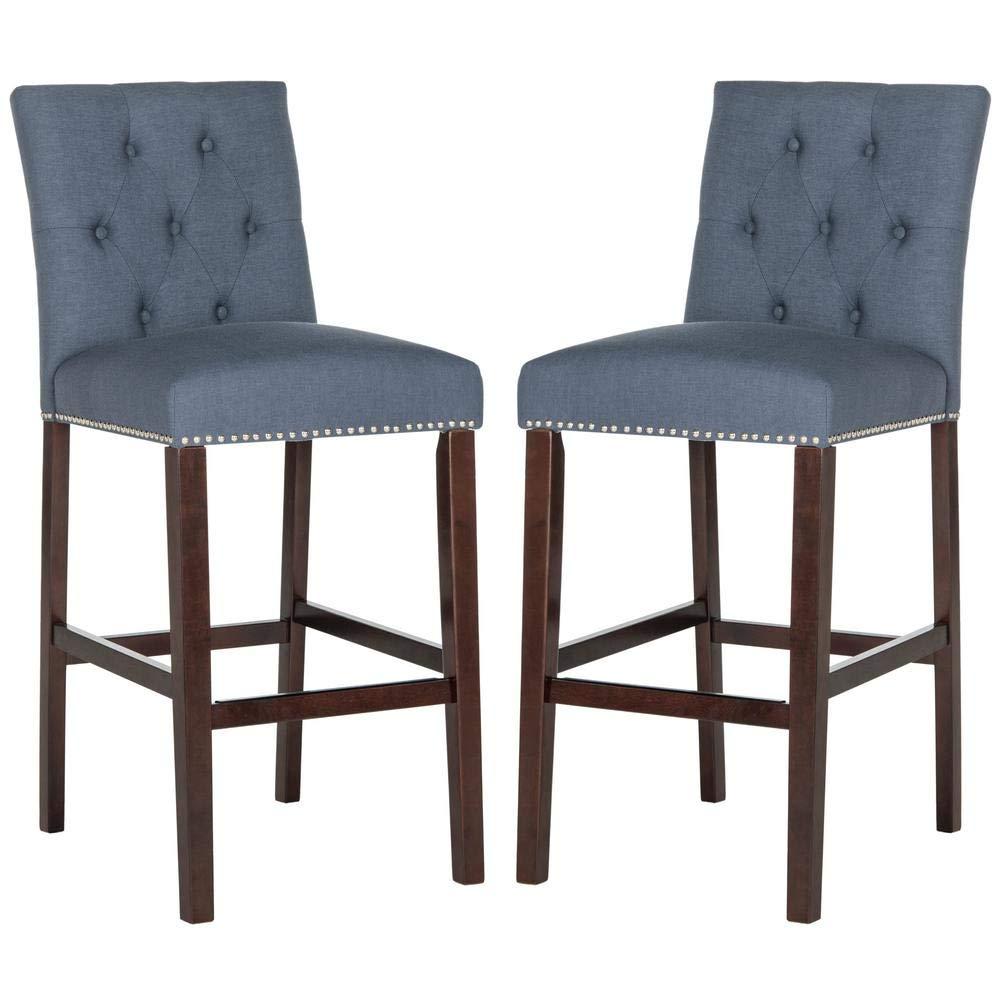 Norah Bar Stool (Set of 2) - FOX6210 - Navy - Safavieh Couture