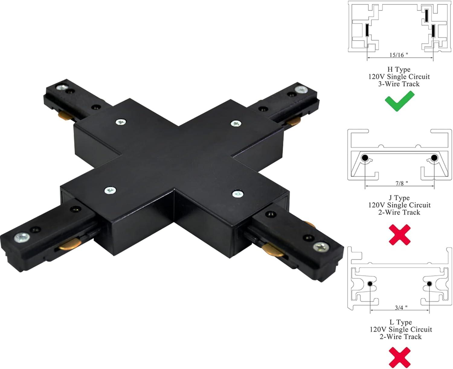 Jesco Lighting X Connector/Feed H1XP-BK