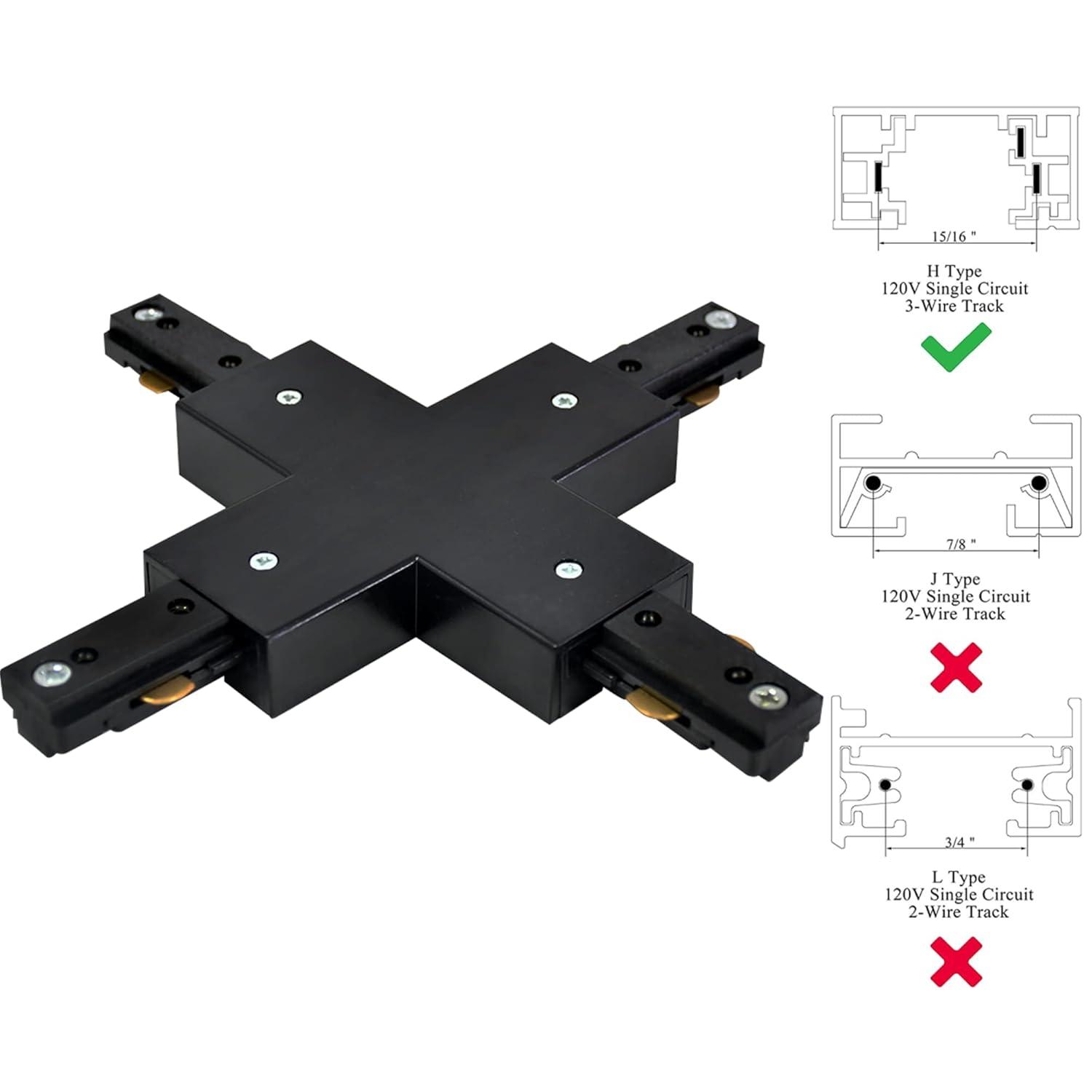 Jesco Lighting X Connector/Feed H1XP-BK
