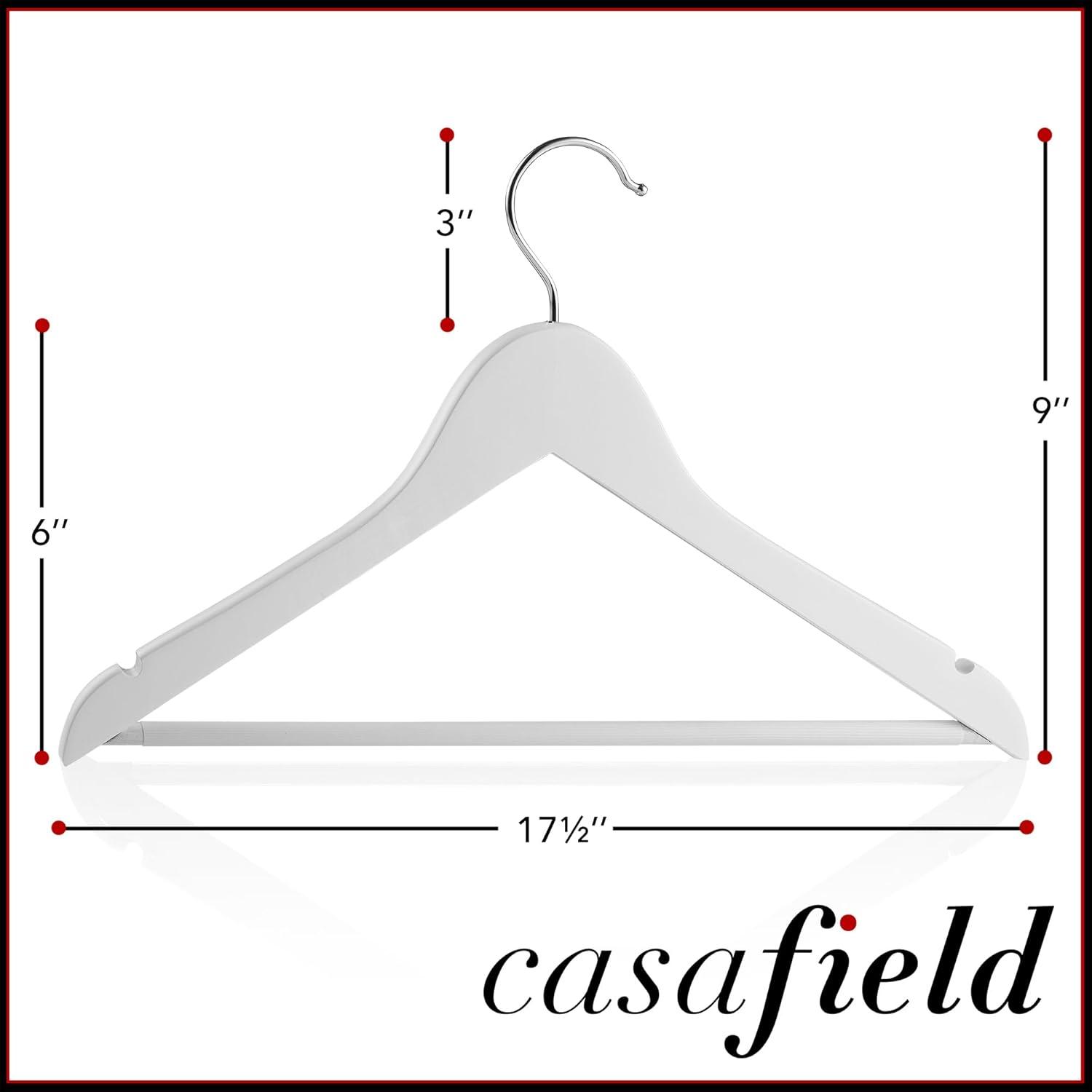 Casafield Wood Standard Hanger for Suit/Coat (Set of 10)