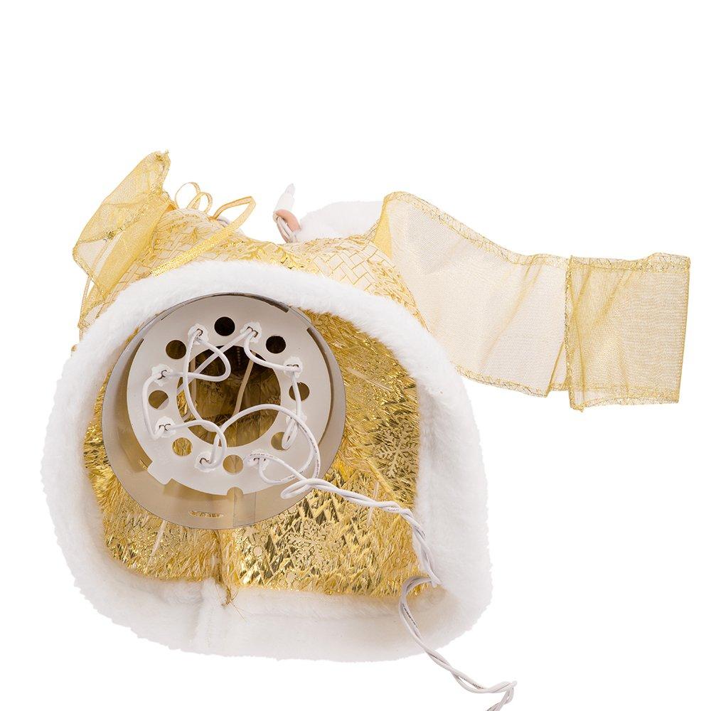 12-Inch Gold Porcelain Angel Tree Topper with Ribbon