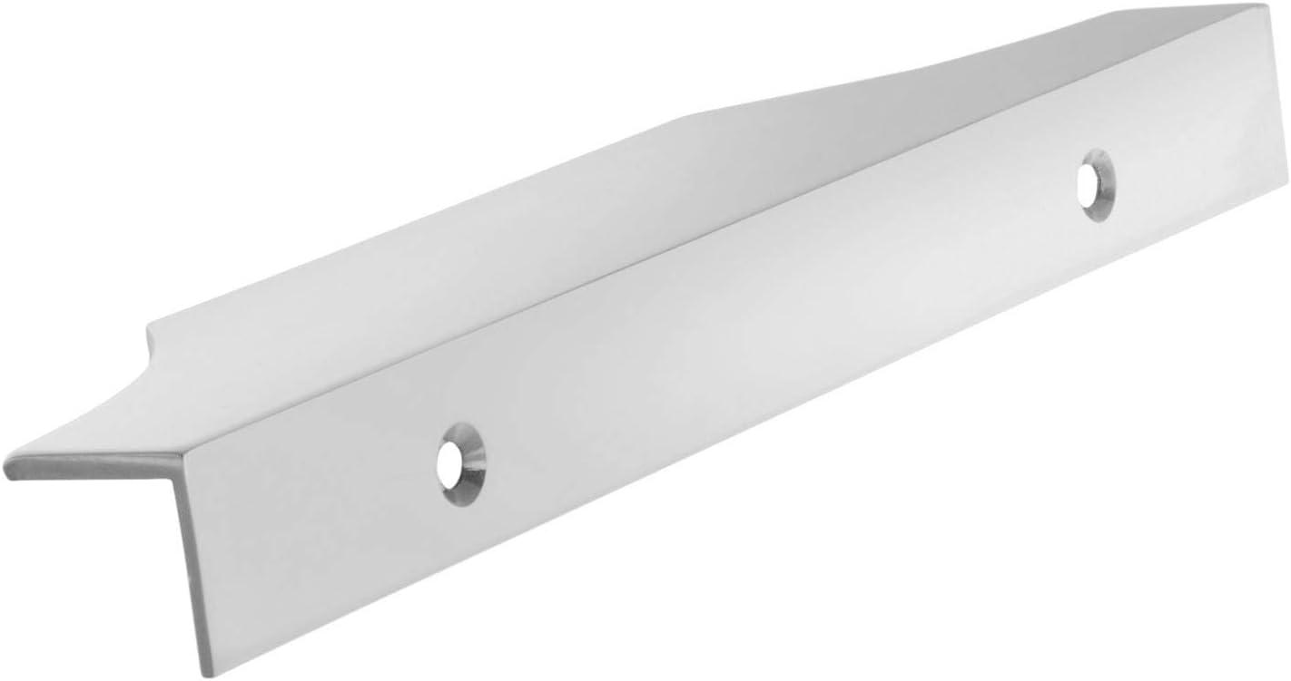 Polished Chrome Modern Cabinet Edge Pull with Mounting Hardware