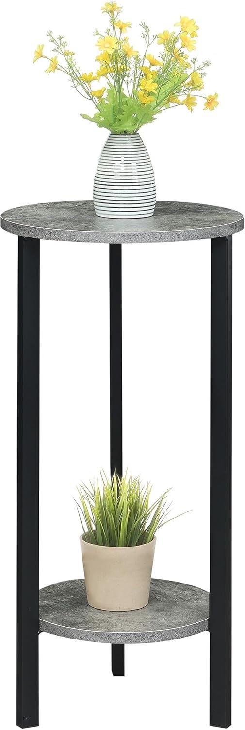 Convenience Concepts Graystone 31-inch 2 Tier Plant Stand, Black/Black