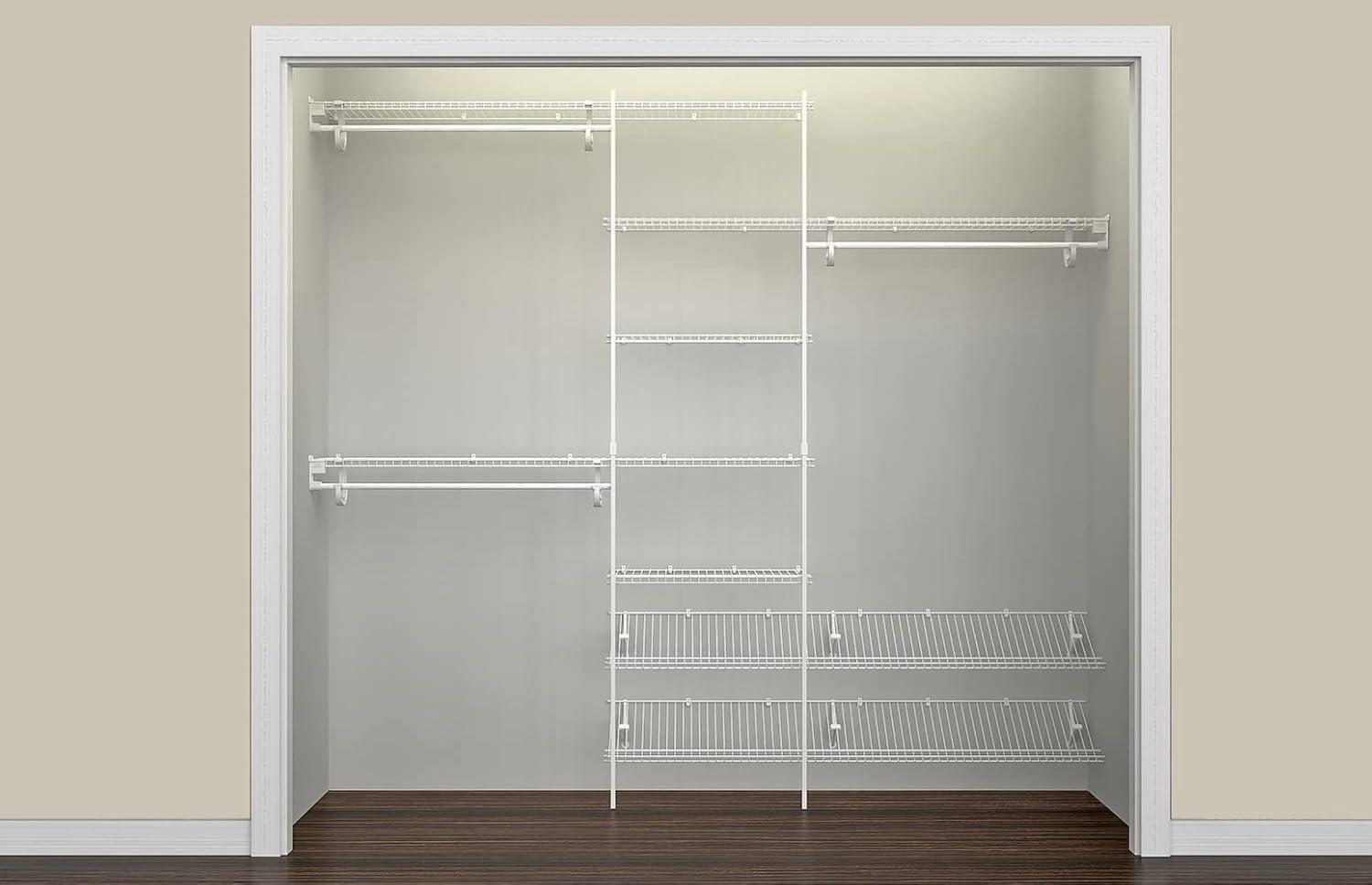 ClosetMaid 5037 5ft. to 8ft. Fixed Mount Closet Organizer Kit, White