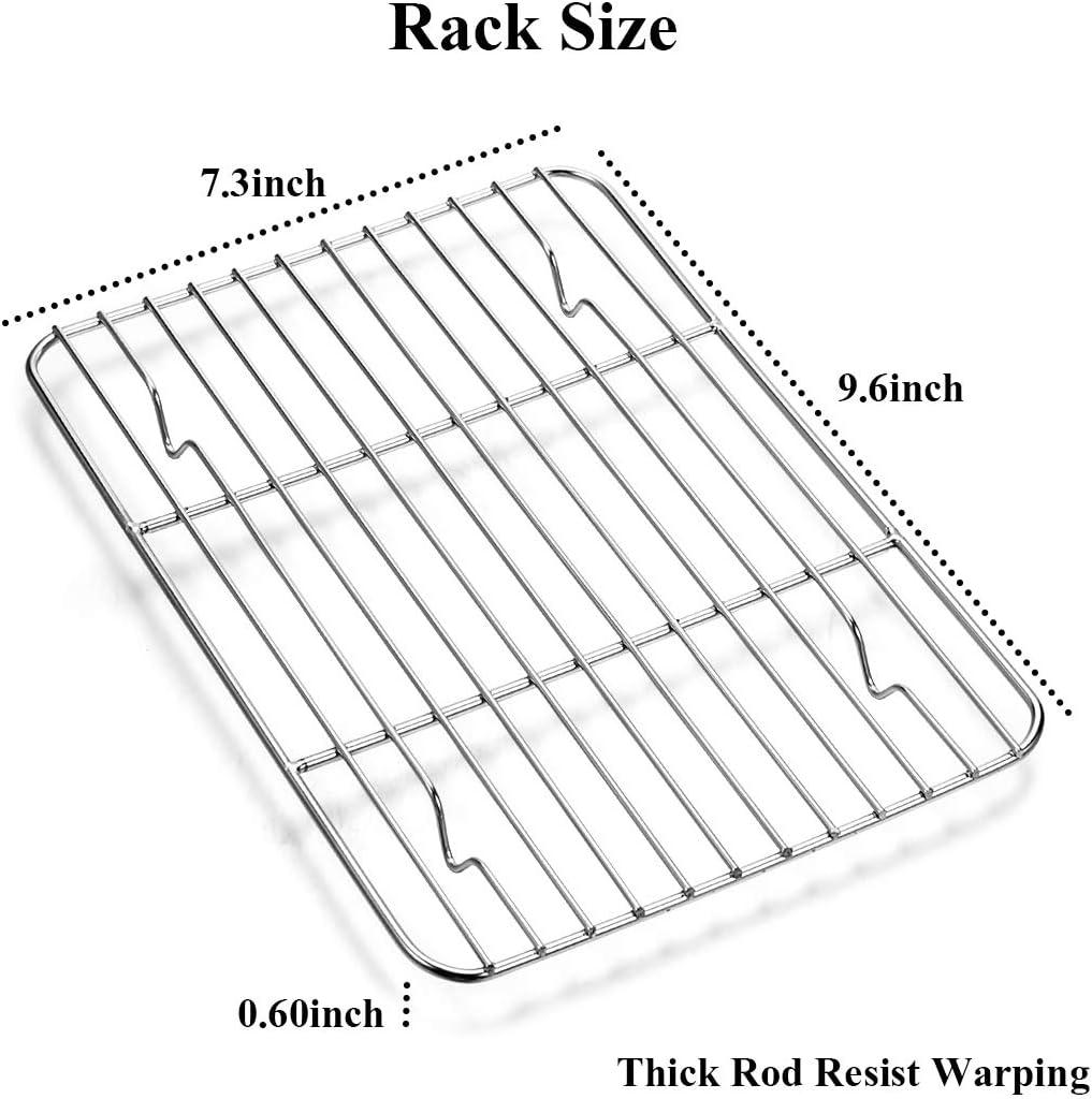 Stainless Steel Baking Sheet with Rack Set - 2 Sheets + 2 Racks for Healthy & Durable Baking - Rust Resistant Cookie Pan and Cooling Tray Combo