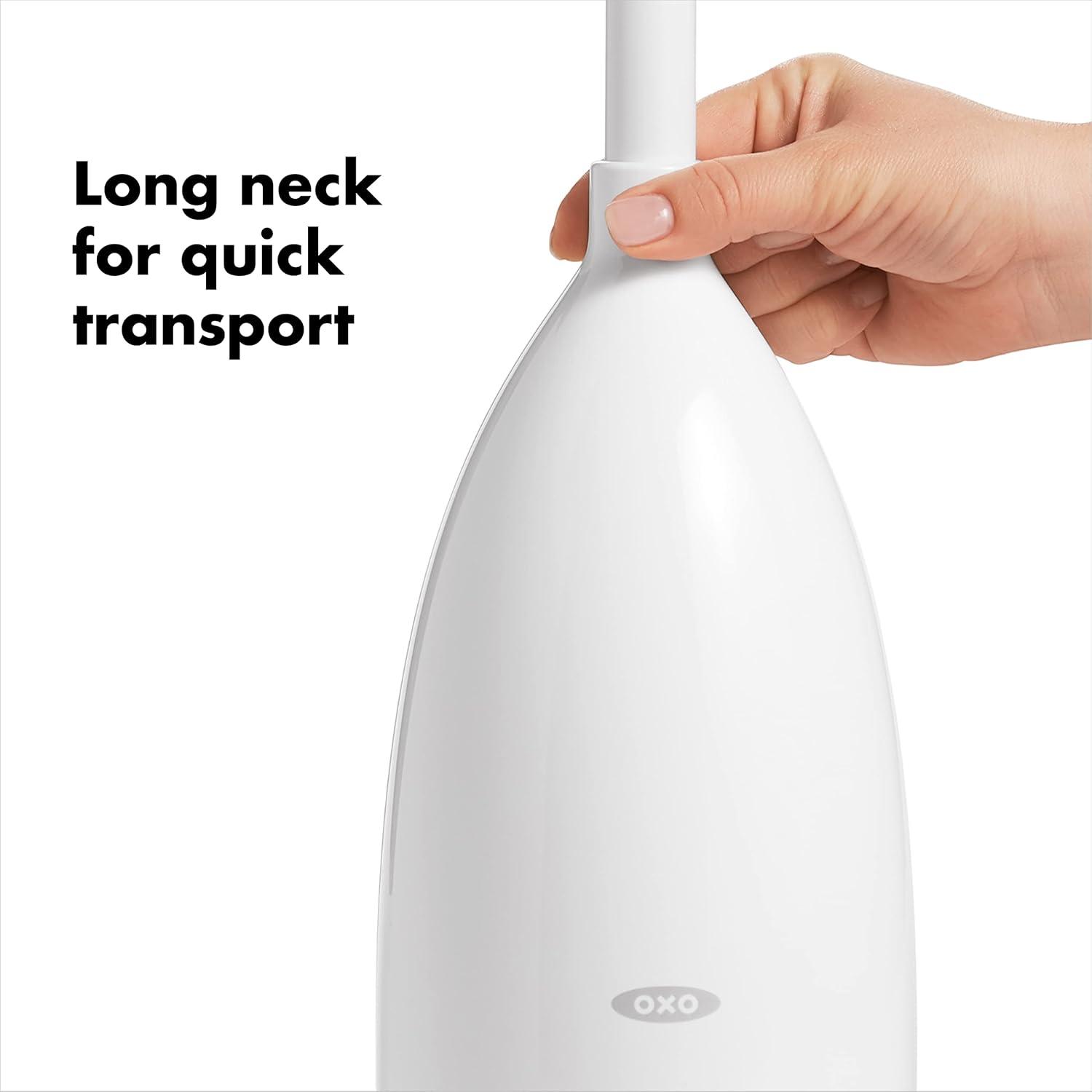 White Nylon Toilet Brush with Automatic Canister