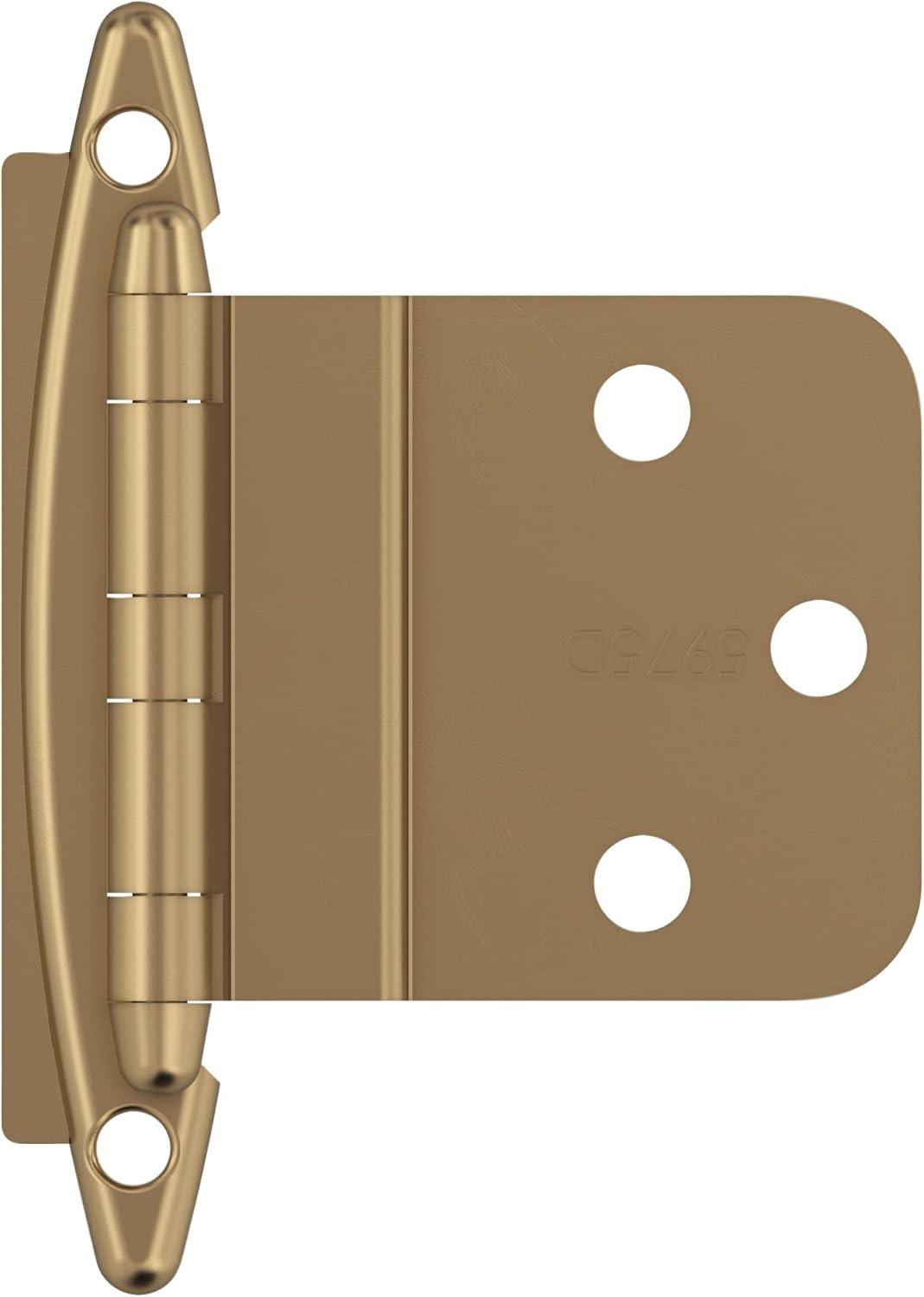 Amerock BPR3417CZ | Cabinet Hinge | 3/8 in (10 mm) Inset Non-Self Closing Face Mount | Champagne Bronze | Kitchen Cabinet Door Hinge | 1 Pair/2 Pack | Functional Hardware