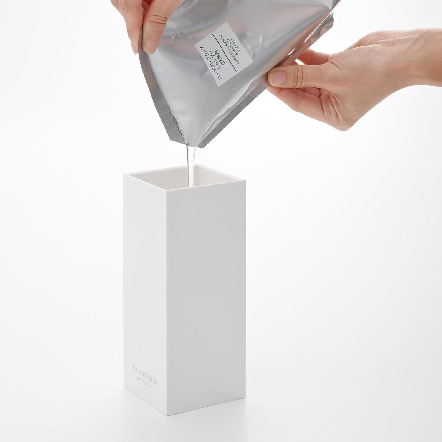 White ABS Plastic and Stainless Steel Shampoo Dispenser