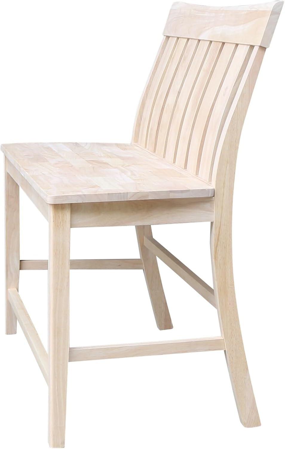 Armless Solid Wood Ava Tall Bench with a Seat Height of 24" in a Natural Color