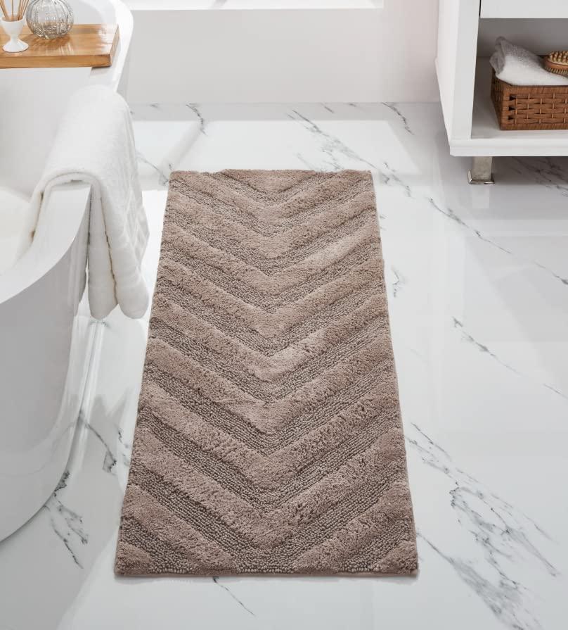 Better Trends Hugo 100% Cotton Tufted Non-Slip Backing Bath Rug 20" x 60" Runner - Beige
