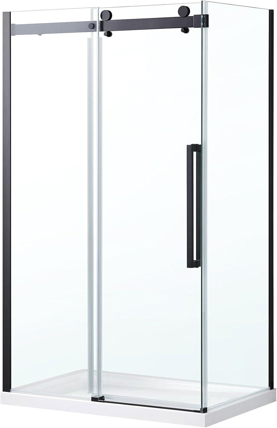 OVE Decors Bel Soft Close Stainless Steel 3-Piece 32-in x 48-in x 81-in Base/Door Corner Shower Kit