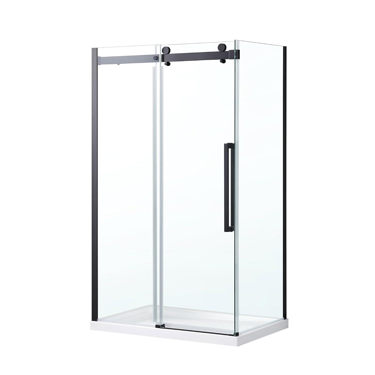 OVE Decors Bel Soft Close Stainless Steel 3-Piece 32-in x 48-in x 81-in Base/Door Corner Shower Kit