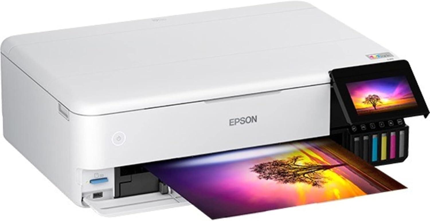 Epson EcoTank Photo ET-8550 Wireless Wide-Format Color All-in-One Supertank Printer with Scanner, Copier, Ethernet