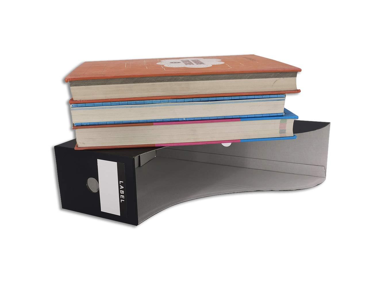 HUAPRINT Magazine File Holder(12 Pack,White)-Folder Holder,Desk File Organizer,Document Holder Box,Magazine Storage Box,With Labels