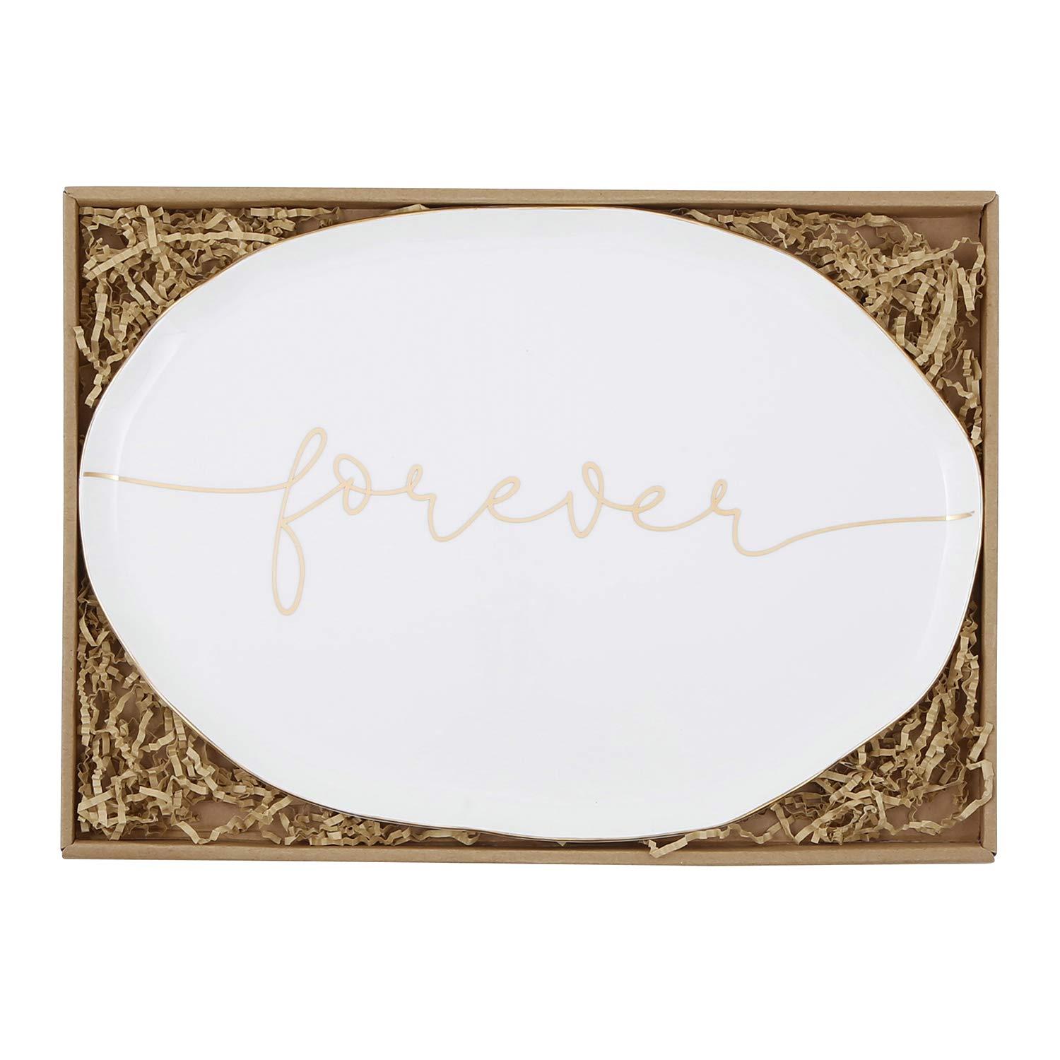 Creative Brands Santa Barbara Design Studio - Wedding Collection Serving Platter, 14 x 10-Inch, Forever
