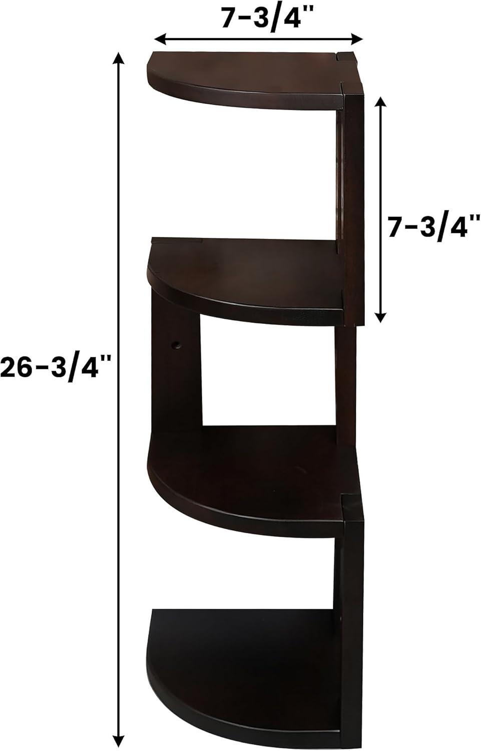 CONSDAN Corner Shelf, 4 Pieces, USA-Grown Solid Hickory Hardwood