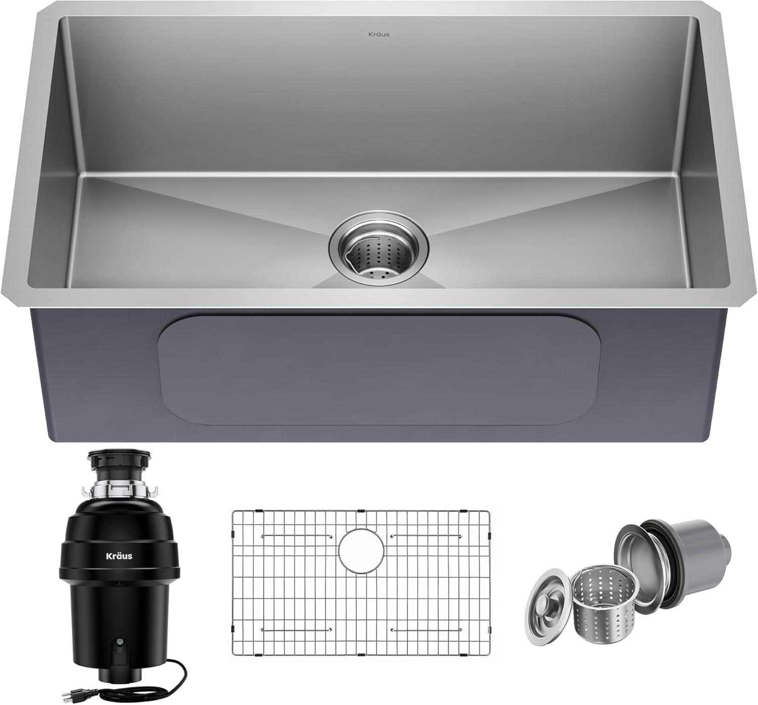 KRAUS Standard PRO™ Gauge Undermount Kitchen Sink with WasteGuard™ Garbage Disposal