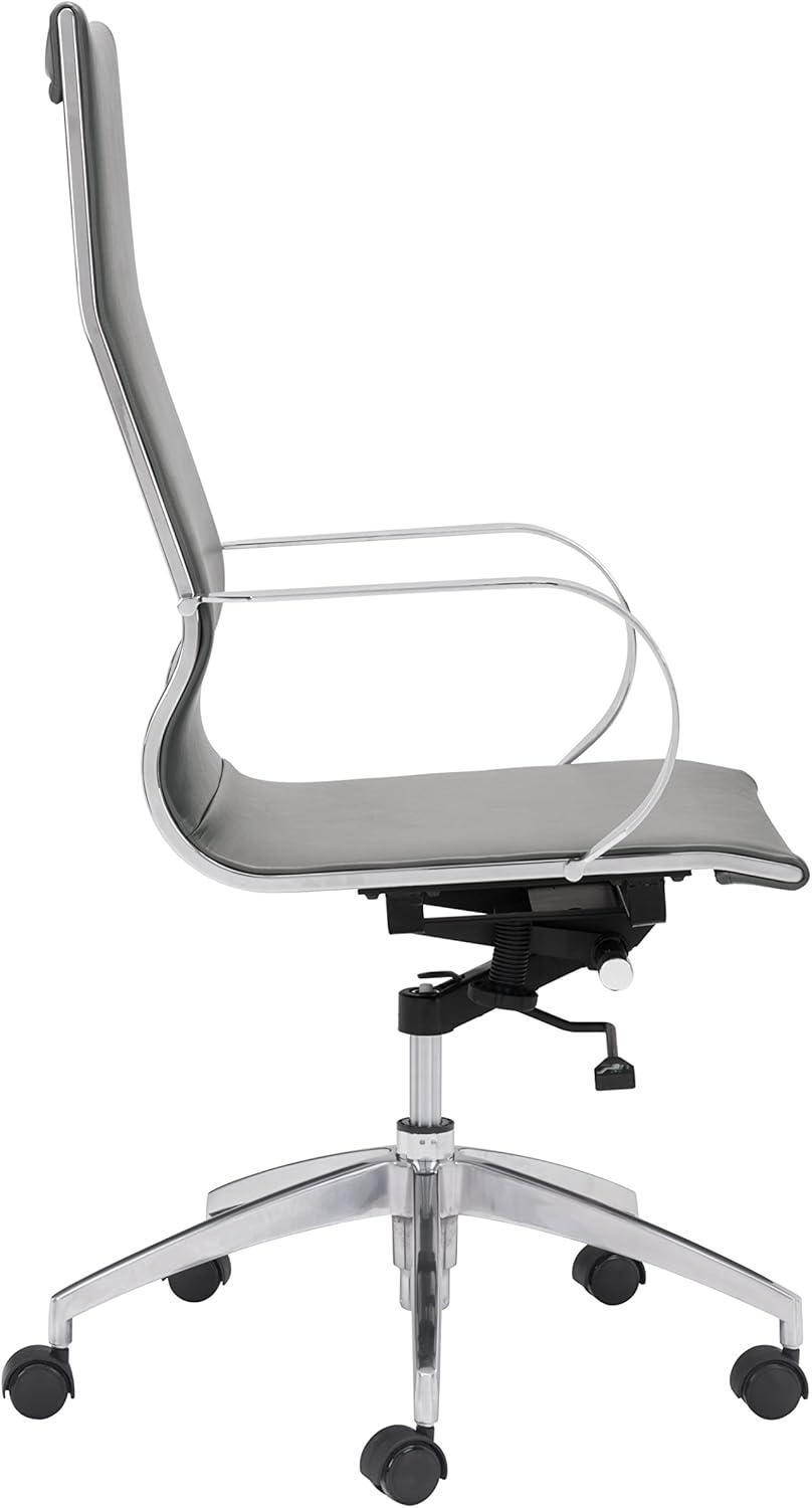 Zuo Modern Glider High Back Office Chair Gray