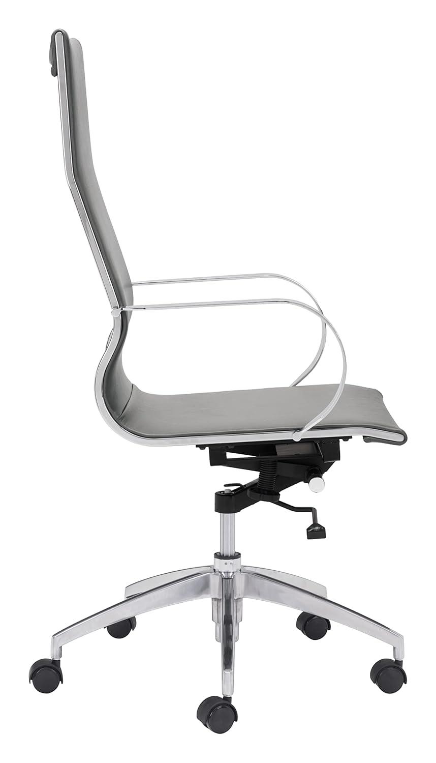 Zuo Modern Glider High Back Office Chair Gray