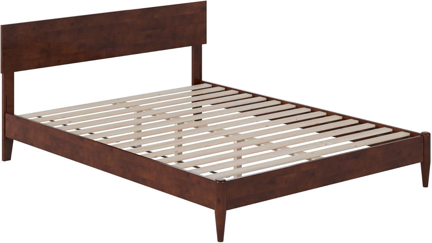 AFI Aria Queen Modern Solid Wood Low Profile Platform Bed, Walnut