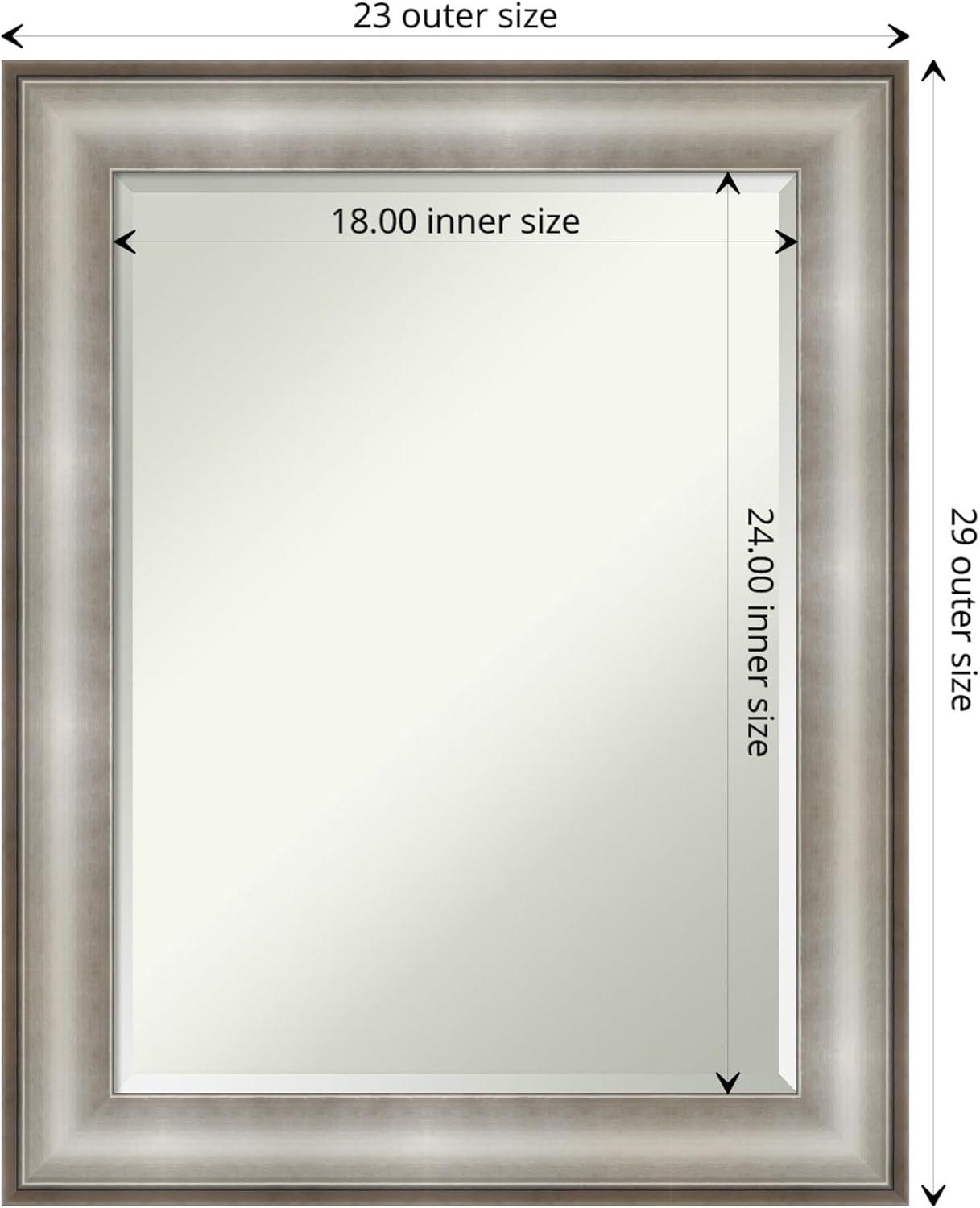 Silver Rectangular Bathroom Vanity Wall Mirror