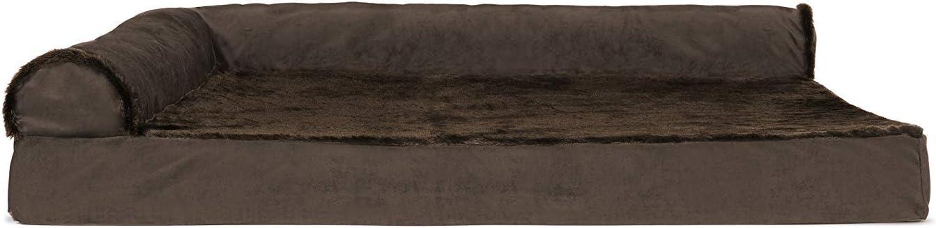 FurHaven Plush & Velvet Deluxe L-Chaise Orthopedic Pet Bed