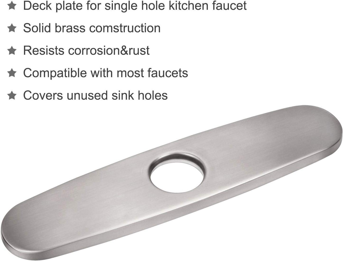 10-Inch Escutcheon Hole Covers In Stainless Steel , Suitable For 1 Or 3-Hole Bathroom Or Kitchen Sink Faucets