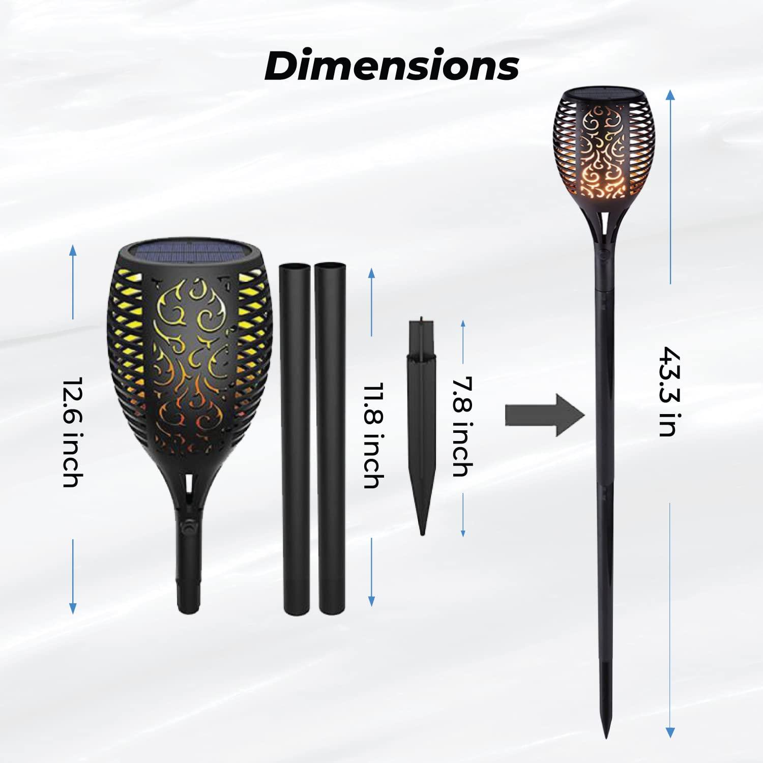 XODO FL1 Solar Outdoor Lights, 4-PK Solar Flickering Light, Pathway Lighting