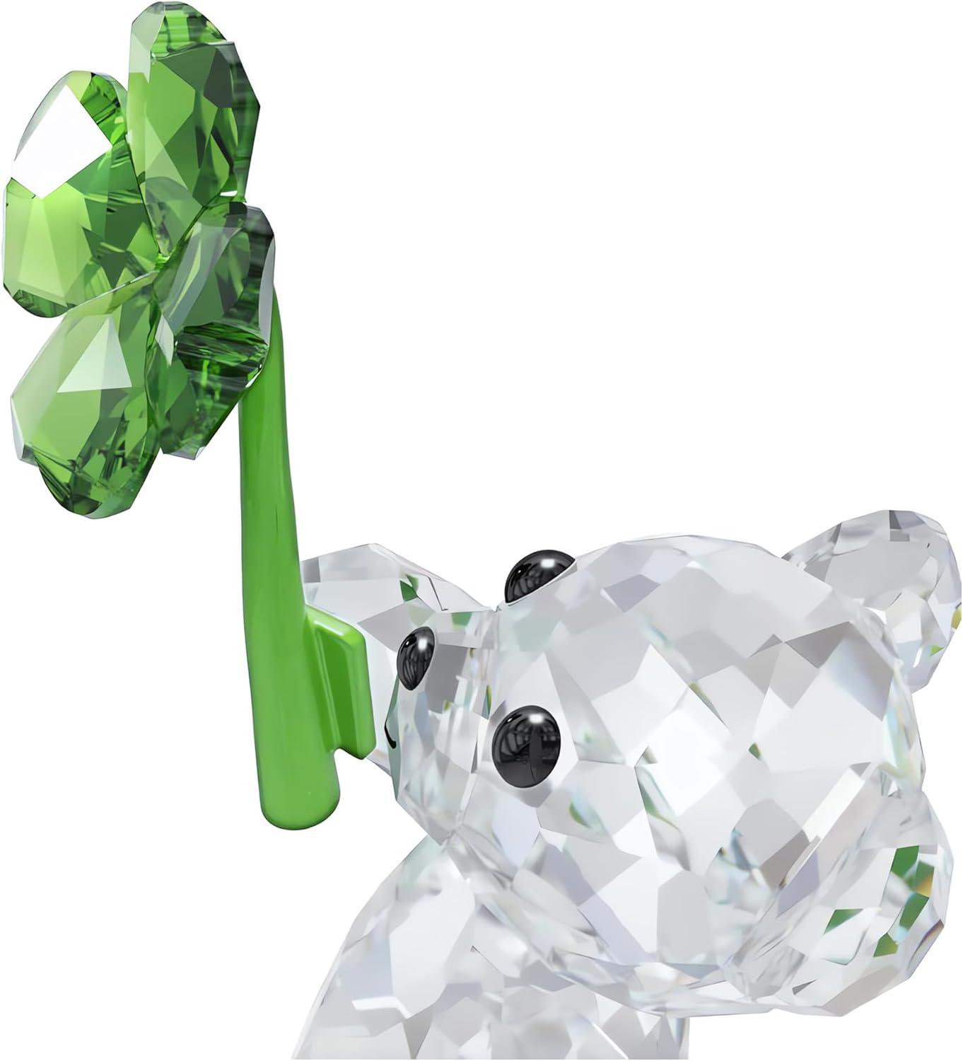 Kris Bear Crystal Figurine with Green Clover