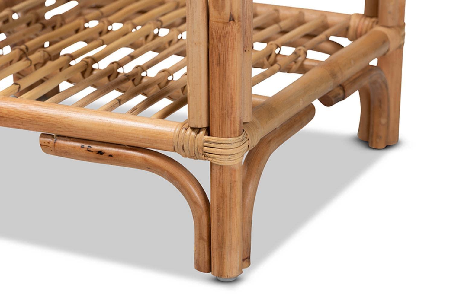 Rose Rattan End Table Natural/Brown - bali & pari