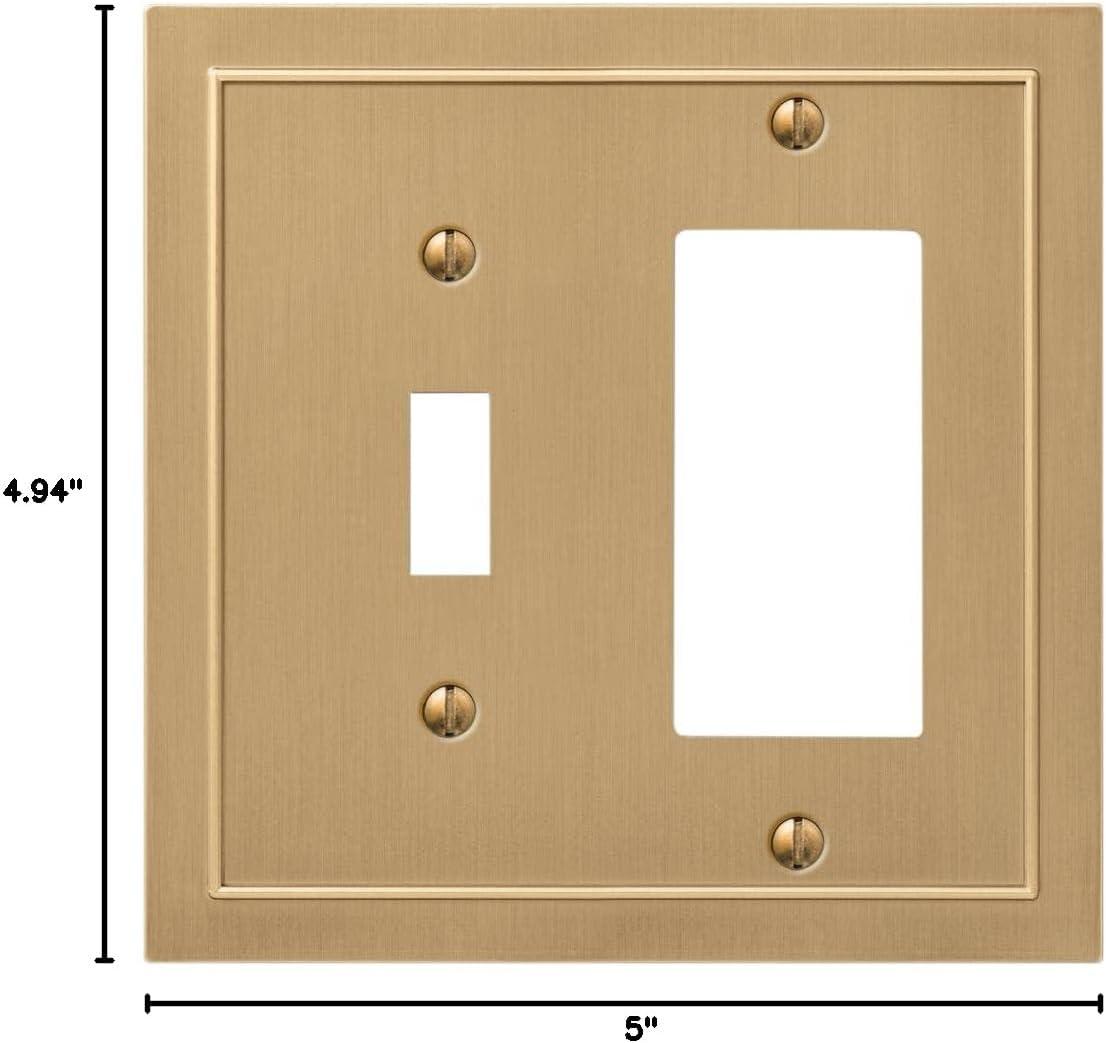 Amerelle 57TRBZ, Bethany Wallplate, 1 Toggle / 1 Rocker, Cast Metal, Brushed Bronze, 1-Pack