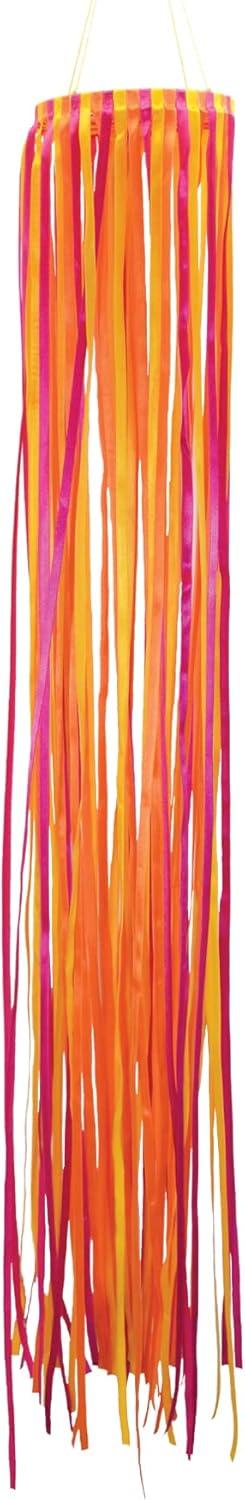 In the Breeze 5187 — 39-Inch Sunset Ribbon Windsock — Colorful Orange-Hue Satin Ribbon Hanging Decoration