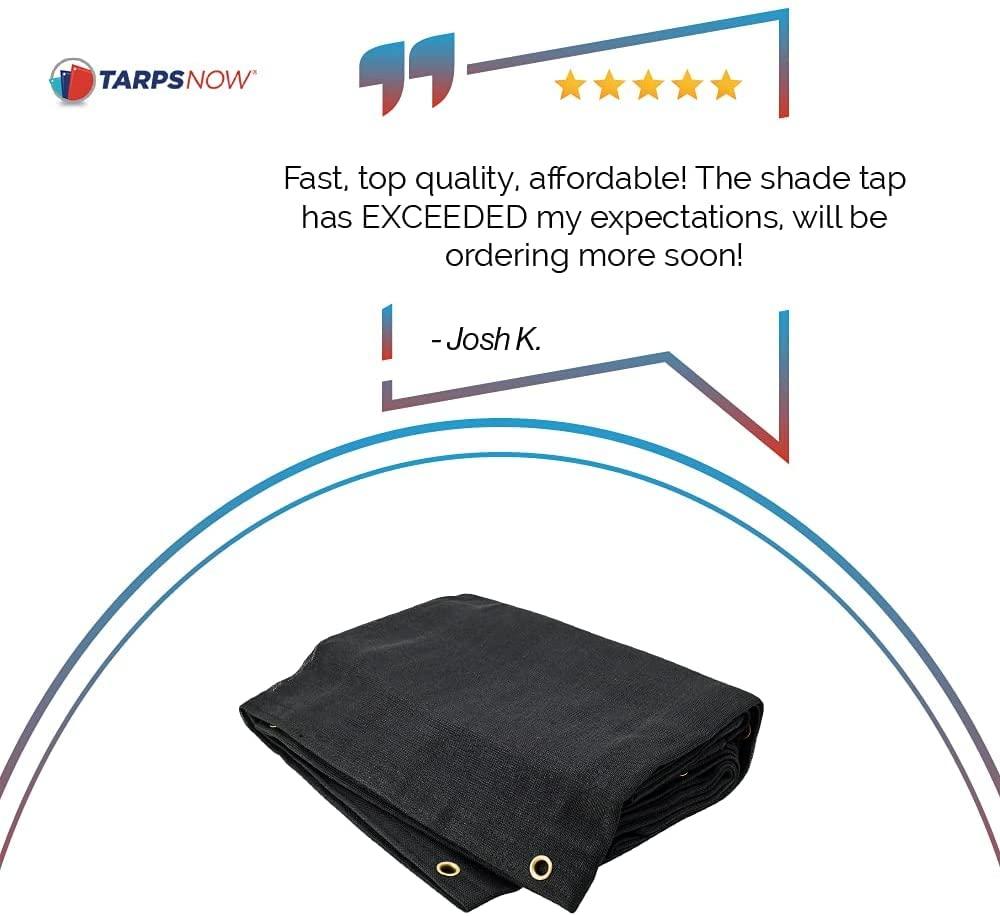 Tarps Now Heavy Duty Mesh Tarps, (8' X 16') with Grommets - 75% Sunblock Shade Cloth Tarp for Patio Screen, Wind Block, Privacy Screen, Canopies, Dump Trucks, Pool Cover - Black