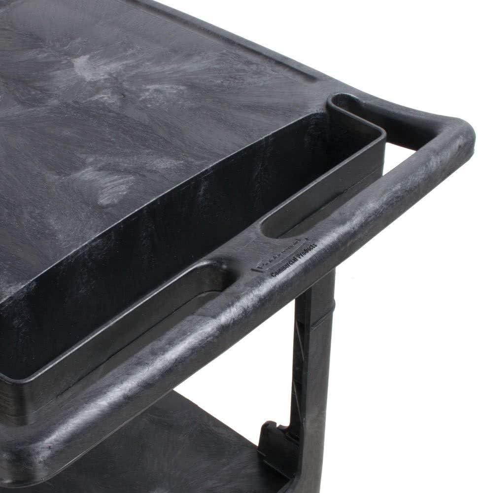 Medium Black Structural Foam 2-Shelf Utility Cart