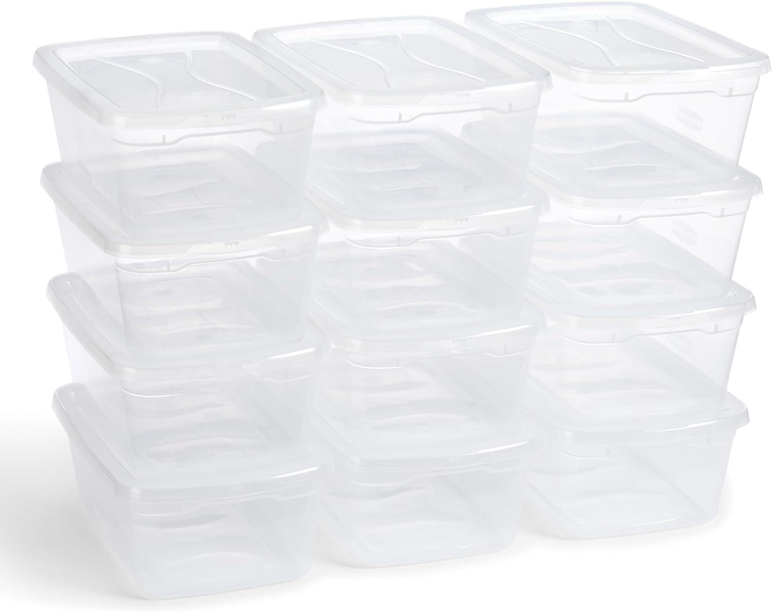 Killeryuki Cleverstore Clear 6 Qt, 12 Pack, Stackable Plastic Storage Containers with Durable Snapping Clear Lids, Visible Organization, Great for Closet, and Kitchen Storage, Organizing in the Home