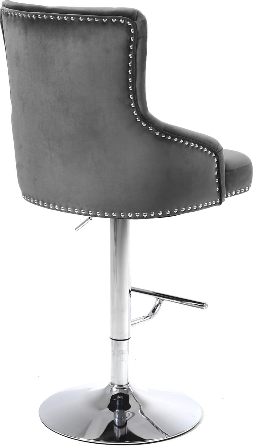 Maykoosh Mountain Lodge Grey Velvet Adjustable Stool