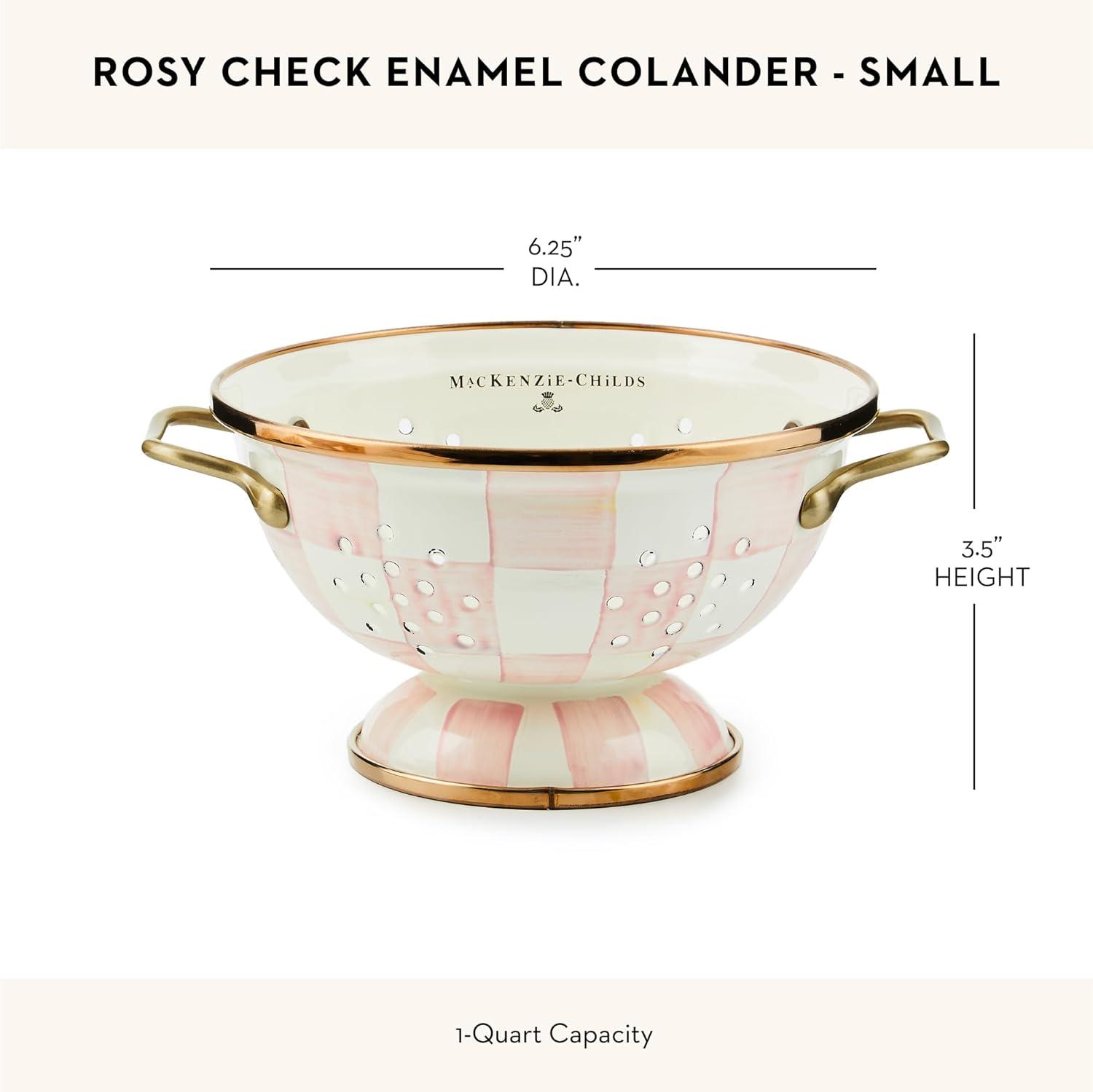 MacKenzie-Childs Rosy Check Colander