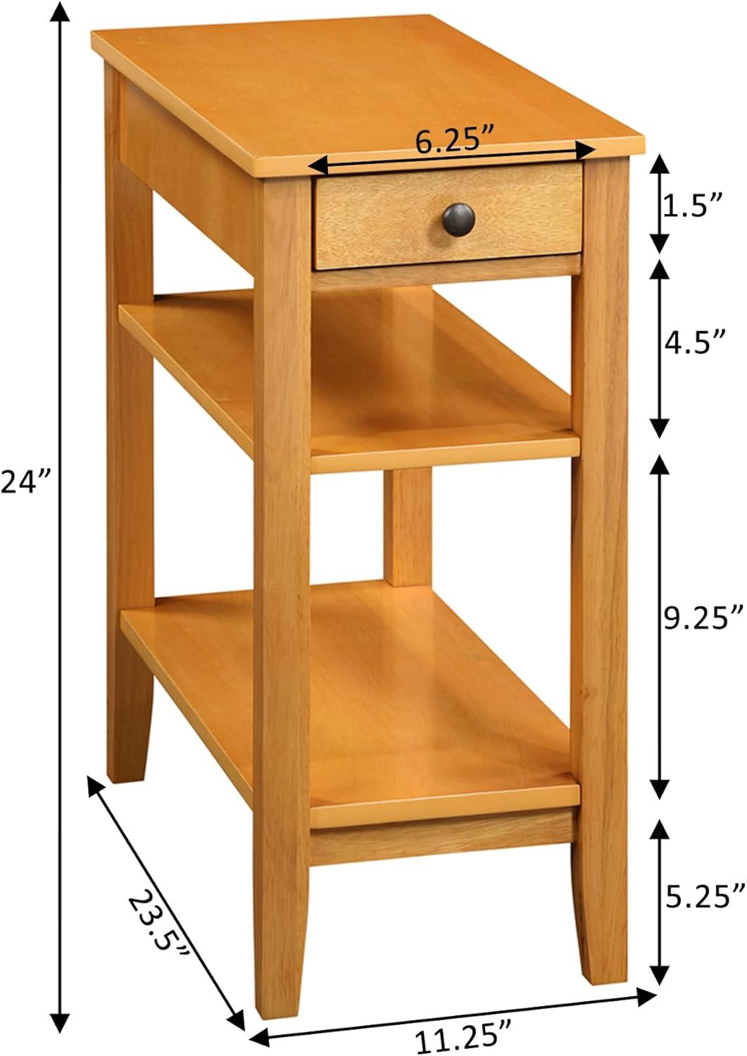 Convenience Concepts American Heritage End Table/Charging Station, Natural
