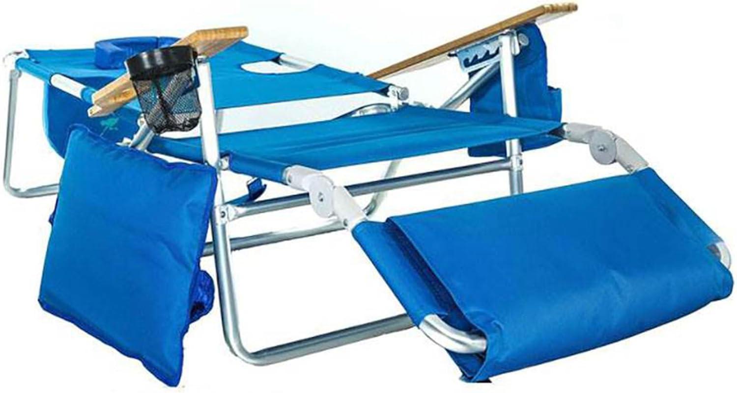 Ostrich Ostrich Deluxe Padded Lightweight Portable Adjustable Outdoor Reclining Folding Chair with Footrest